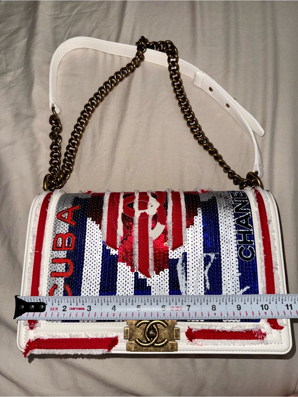 Chanel Boy Bag Cuba Cruise Embroidered Leather Bag - Picture 14 of 14